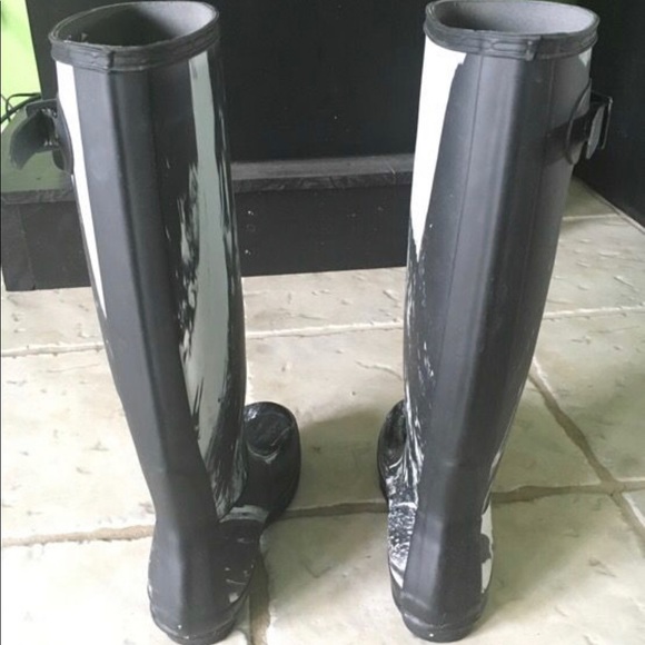 Marble Black and White Hunter boots - Picture 3 of 4